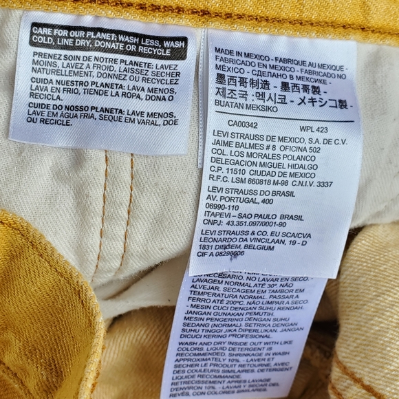 Levis 501 Mens 42x30 Jeans Button Fly Yellow Gold, White Oak Cone Denim Cotton. - Picture 11 of 14